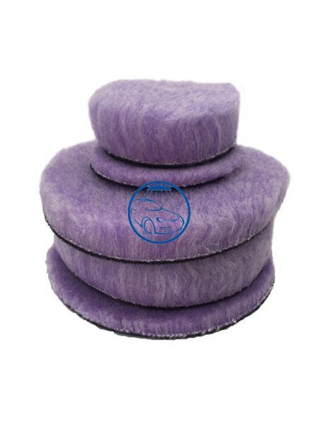Полірувальний круг з отвором гібридна шерсть - Purple Foamed Wool Buffing/Polishing 125 мм (58-32525WH-1) 921227348 фото
